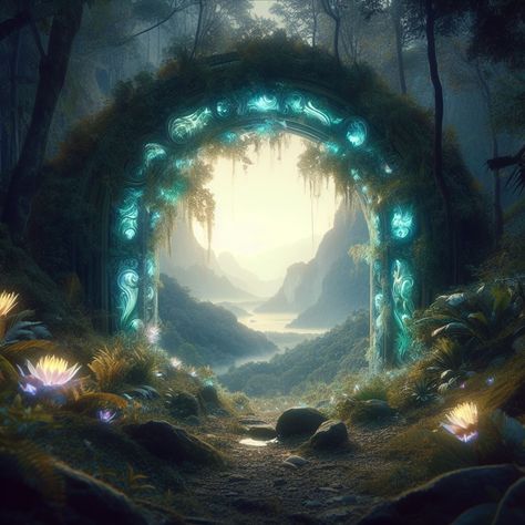 Magical Realm Aesthetic, Magic Door Fantasy Portal, Magic Portal Aesthetic, Portals To Another World, Portal Aesthetic, Forest Portal, Portal Opening, Fantasy Portal, Portal To Another World