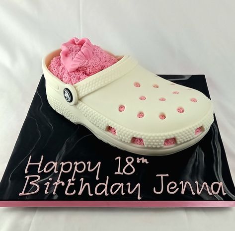 Croc cakes- perfect for Croc lovers everywhere!! #cakesthatlooklikestuff #Croc #Crocshoe #instacake #birthdaycakeforher #Croccake Cake Tutorial, Birthday Cakes, Croc Cake Shoes, Croc Birthday Party, Croc Cake, Shoe Cake, Birthday Cake Kids, Crocs Shoes, 18th Birthday