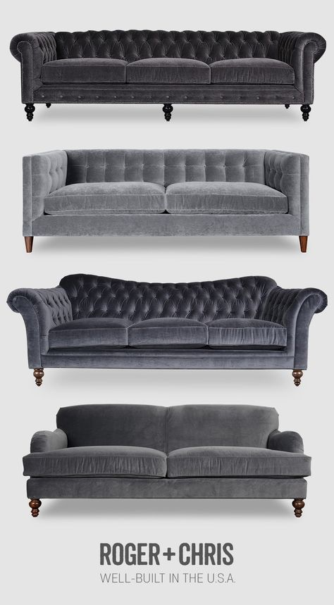 Velvet tufted sofa