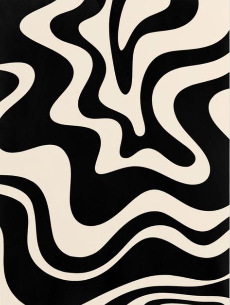 Black And Cream Background, Retro Liquid Swirl Wallpaper, Black And White Squiggle Wallpaper, Chanel Pattern, Smartwatch Wallpaper, Cream Poster, Polka Dot Art, Simplistic Wallpaper, Abstract Wall Painting
