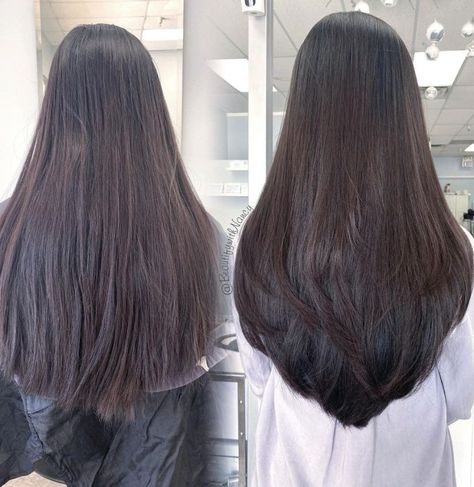 Down Layer Haircut, V Layered Haircut Long, Haïr Cut For Long Hair Girl, Long U Cut Hair, U Cut Long Layers, U Layered Haircut, Very Long Layers, Haircut For Very Long Hair, Cut For Long Hair