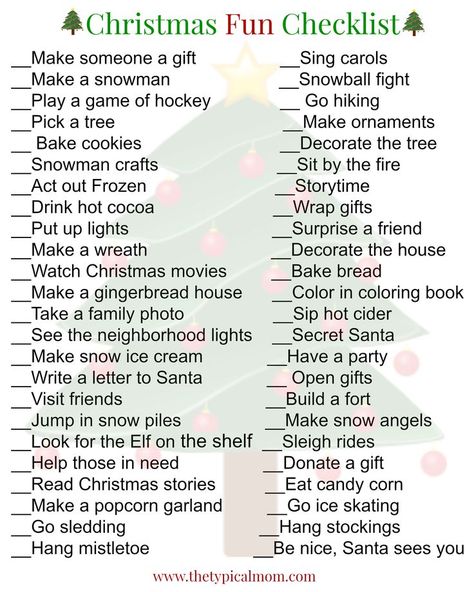 Christmas activities for kids free printable and links to other activities you can do with your kids at home. Fun way to find new things to do together. via @thetypicalmom