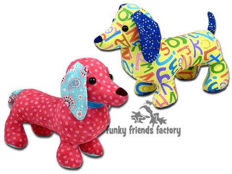 Teddy Bear Patterns, Dog Sewing Patterns, Memory Bears Pattern, Dachshund Pattern, Bear Patterns, Soft Toy Patterns, Animal Sewing Patterns, Sewing Stuffed Animals, Dog Crafts