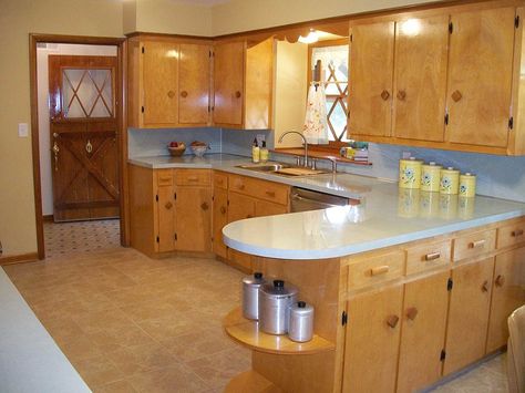 Birch Kitchen, 1950s Kitchen Remodel, Old Kitchen Remodel, Narrow Kitchen Remodel, Tiny Kitchen Remodel, Inexpensive Kitchen Remodel, Vintage Kitchen Remodel, Modern Mid Century Kitchen, Mid Century Kitchen Remodel