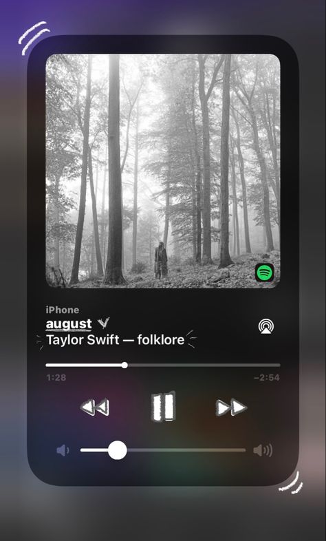 august, folklore, iphone, taylor swift, spotify, music August Folklore, Taylor Swift Spotify, August Taylor, Spotify Taylor Swift, Iphone Music, Music Poster Ideas, Taylor Swift Music, Spotify Music, Aesthetic Songs