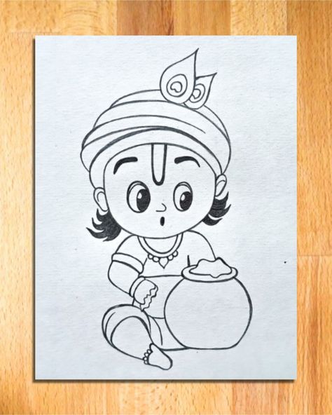 baby Krishna drawing easy with haandi, easy drawing of Krishna bal-gopal for kids || lord krishna drawing, shree krishna drawing, how to draw lord krishna, lord krishna with flute drawing, easy drawing of lord krishna, shree krishna thakur line art, lord krishna drawing ideas, art videos, god drawing, pencil drawing, simple drawing, line arts, drawing tutorial, vivek art academy. Line Art Radha Krishna, Easy Pic To Draw, Lord Krishna Drawing Easy Cute, Cute Krishna Drawing Pencil, Nice Drawings Creative, Krishna Simple Art, Easy Drawings Of Lord Krishna, Krishna Drawing Cartoon, Lord Krishna Simple Drawing