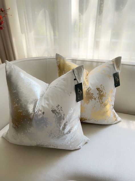 Purchase Alani Accent Pillow Gold Sofa Pillows, Gold And Silver Decor Living Room, White Gold Gray Bedroom, Cream And Gold Home Decor, Silver And Gold Room Decor, Gold And Silver Bedroom Decor, Gray And Silver Living Room, Grey Gold And White Living Room, White And Gold Dining Room