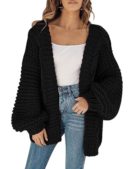 PRICES MAY VARY. 100% Acrylic Pull On closure line dry Material: This open front cardigan sweater is formed from chunky knits, keeping your body warm all day. Features: Loose Fit, Open Front, Long Sleeve, Chunky Knit, Soft & Stretchy, Oversized Cardigan Sweater Pair with: Slouchy coats easily match with leggings, jeans, shorts and skirts. Easily complete a trendy look. Enable you look modest and elegant. Occasion: With exquisite details, this chic warm sweaters are perfect for party, school, off Womens Chunky Cardigan, Oversized Sweater Coat, Chunky Coat, Drop Shoulder Cardigan, Casual Blazer Women, Oversized Sweater Cardigan, Cardigan Sweaters, Open Front Sweater, Chunky Cardigan