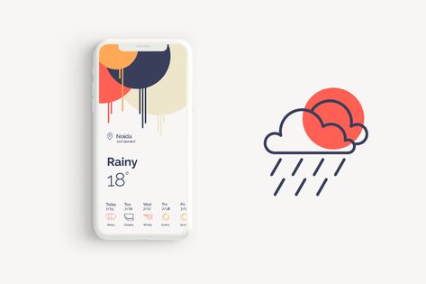 Logos, Weather App Design, Weather Mobile, Vintage Web Design, Weather Theme, Weather App, Data Visualization Design, Mobile App Design Inspiration, App Interface Design