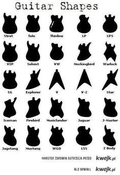 Guitar Shapes - good idea for connecting music/art activity (please don't do in music class - let the art teacher instruct it) Guitar Shapes, Sea Shepherd, Guitar Obsession, Cool Electric Guitars, Guitar For Beginners, Guitar Art, Custom Guitar, Custom Guitars, Guitar Tabs