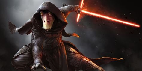 The fan theory that Jar Jar Binks was a Sith Lord all along is realized by the AI art generator Craiyon with some very disturbing results. Lana Del Rey, Darth Jar Jar, Star Wars Theories, Star Wars Jar Jar, Jar Jar Binks, Red Lightsaber, Classic Doctor Who, Rescue Rangers, Star Wars Sith