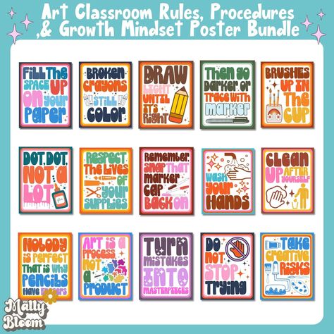 Art Class Management, Elements Of Art Posters Printable, Art Room Signs, Art Room Rules Elementary, Art Room Labels, Art Classroom Signs, Art Room Posters Elementary, Art Room Themes, Middle School Art Room Decor