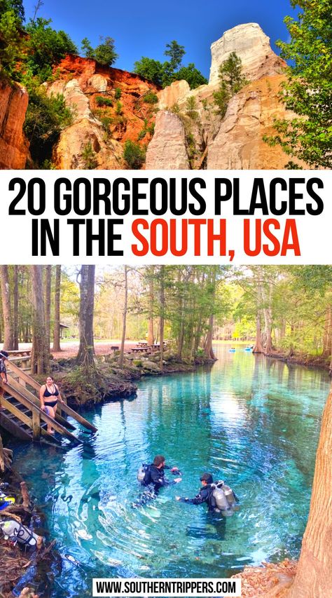 20 Gorgeous Places in the South, USA Best Places To Visit In Us, Cheap Trips In The Us, Places In Usa To Visit, Top Places To Visit In The Us, Girls Trips In The Us, Must See Places In The Us, Best Places To Live In Us, Places To Visit In The Us, Weekend Trips In The Us