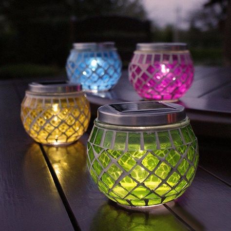 buy Solar Powered LED Garden Yard Mosaic Jar Lights Shattered Glass Style Lamp Gifts Type : Christmas Decorations. Power Source : Battery. Material : Plastic. Application : Indoor. Suitable for : All People. Color : White. Customized : Non-Customized. Voltage : 4.5V. Power : <6W.