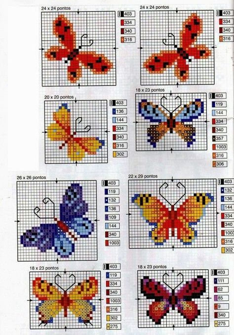 Corak Sulaman, Butterfly Cross Stitch Pattern, Cross Stitch Boards, Butterfly Cross Stitch, Small Cross Stitch, Pola Kristik, Cross Stitch Bookmarks, Mini Cross Stitch, Cross Stitch Bird