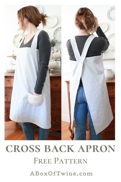 Apron Pattern Free Plus Size, Long Apron Pattern, Free Serger Sewing Projects, Apron Diy Easy, Free Apron Patterns Pdf, Egg Apron Pattern Free Sewing, Homestead Sewing Projects, Crossback Apron Pattern Free, Apron Sewing Pattern Free