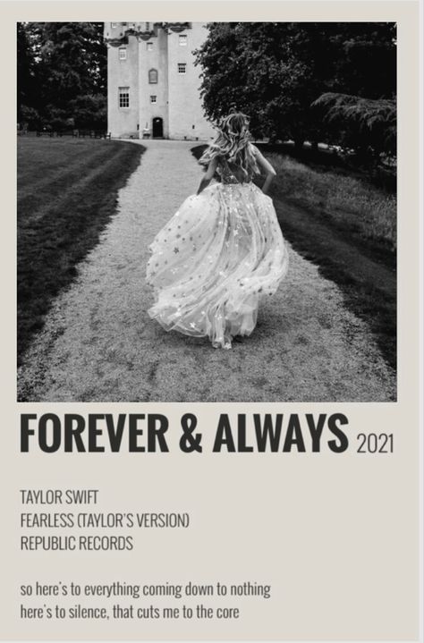 Forever And Always Aesthetic, Taylor Swift Forever And Always, Forever And Always Taylor Swift, Fearless Collage, Taylor Swift Fearless Album, Fearless Aesthetic, Fearless Song, Song Cards, Fearless Tv