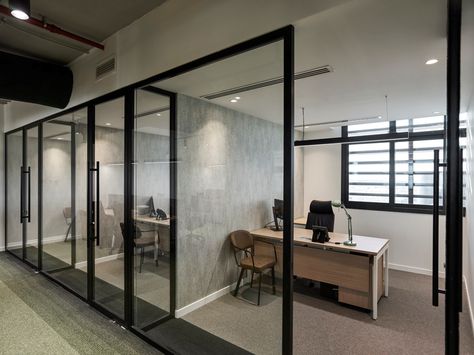 Swiss Bureau designs Rem Koolhaas-inspired interiors for open-plan office in Dubai - , Projects, Industrial, Interior Design, Interiors, Polycarbonate, Swiss Bureau - CID Closed Office Design, Modern Office Interior Design, Bureau Open Space, Industrial Office Space, Open Office Design, Small Office Design Interior, Dubai Office, Interior Design Career, Small Office Design