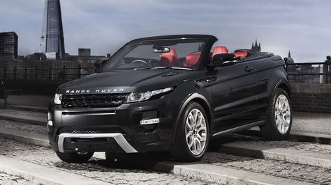 Black Range Rover Evoque Convertible Range Rovers, Range Rover Convertible, Evoque Convertible, Range Rover Evoque Convertible, Car Flash, Landrover Range Rover, Range Rover Black, Crossover Suv, Jaguar Land Rover