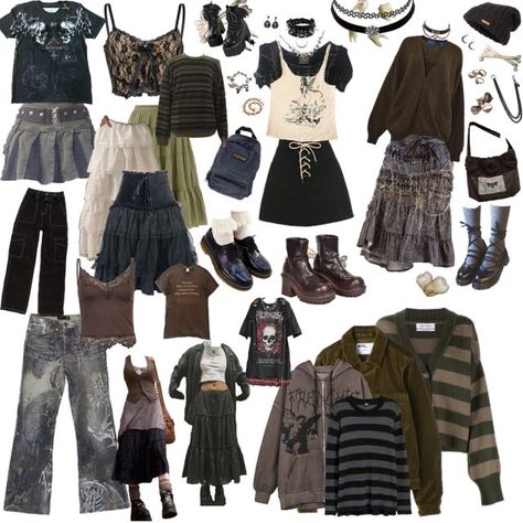 Grunge Fashion Board, Fairy Outfits Grunge, Grunge Outfits Board, Gruge Outfits Girl, Grunge Fairy Aesthetic Clothes, Grunge Outfits Inspiration, Fairy Grunge Aesthetic Clothes, Grunge Outfits Aesthetic Girl, Grunge Fairycore Outfits Aesthetic