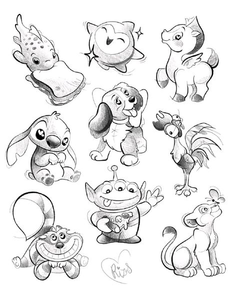 Disney Drawings Ideas Cartoon Characters, Disney Character Tattoos Ideas, Disney Flashsheets Tattoo, Flash Tattoo Disney, Disney Tattoo Flash, Disney Flash Tattoo, Disney Characters Tattoos, Cartoon Tattoo Ideas, Friends Tattoos