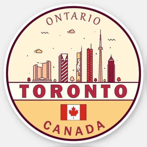 Toronto Canada City, Canada Stickers, Canada Toronto City, Visiting Canada, Canada Project, Olympic Logo, Minimalist Colorful, English Project, Canada City