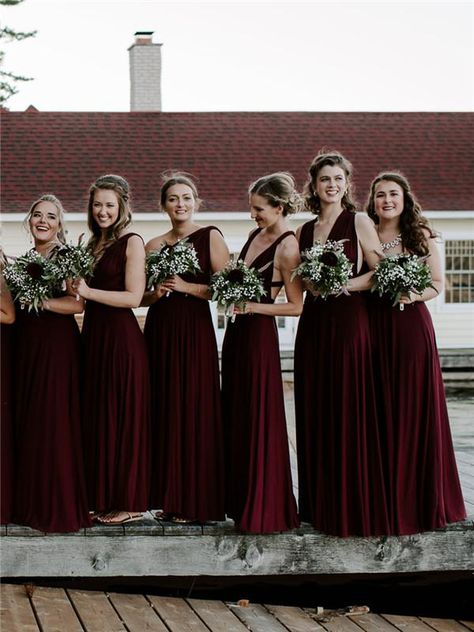 Dark Wine Red Bridesmaid Dresses, Black White And Wine Red Wedding, Dark Red Silk Bridesmaid Dress, Wine Red Bridesmaid Dress, Dark Red Bridesmaids Dresses, Burgundy Red Bridesmaid Dresses, Deep Red Bridesmaid Dress, Dark Wedding Bridesmaid Dresses, Burgundy Bridesmaids Dress