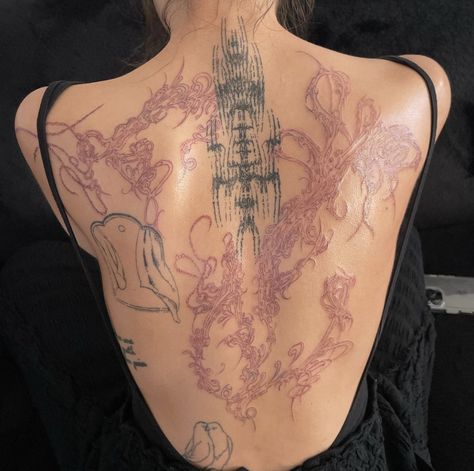 Back Tattoo, Sigil Tattoo, Spine Tattoo, 1 Tattoo, Spine Tattoos, Aesthetic Tattoo, Jewelry Tattoo, Dream Tattoos, 문신 디자인