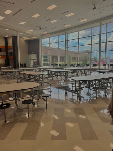 American Schools Aesthetics, New York High School Aesthetic, High School Campus Aesthetic, Aesthetic School Hallway, Midtown High School Aesthetic, School Halls Aesthetic, Aesthetic School Cafeteria, Aesthetic School Interior, Aesthetic Highschool Building