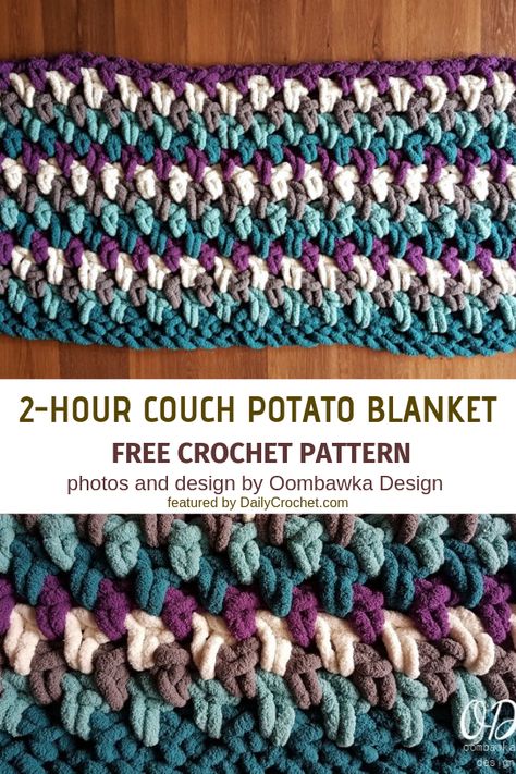 Easy 2-Hour Crochet Blanket To Make In Front Of The TV - Knit And Crochet Daily Afghan Patterns, Amigurumi Patterns, Crochet Afghans, Afgan Blankets Crochet Free Pattern, Easy Knitting Projects, Crochet Geek, Easy Crochet Blanket, Manta Crochet, Haken Baby