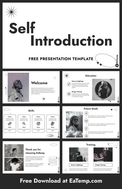 Self Introduction PPT Template - Free PowerPoint Templates, Google Slides, Figma Deck And Resume Google Slides Professional, Best Powerpoint Templates, About Me Powerpoint Slide, Modern Powerpoint Templates, Ppt Introduction Slide, Google Slide Templates Aesthetic, Self Presentation Powerpoint, Free Presentation Templates Download, Google Slides Ideas Aesthetic