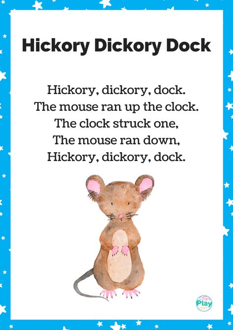 The Hickory Dickory Dock song is one of the most famous nursery rhymes for kids out there, and if you’re ready to introduce your little one to it, and maybe even try some themed activities around it too, here’s exactly what you need.Scroll down and read on to get your hands on the free printable and also discover some cool activities you could get your kid started on. Hickory Dickory Dock Printable, Hickory Dickory Dock Preschool, Short Nursery Rhymes, Transition Songs For Preschool, Nursery Rhymes Preschool Crafts, Cool Activities, Nursery Rhymes Poems, Best Nursery Rhymes, Nursery Rhymes Lyrics