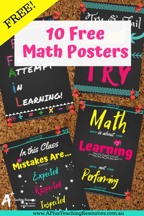 If you're teaching a growth mindset in your classroom you'll love our free inspirational Posters! Grab this motivating quote to promote Making Mistakes In Math. This free printable works perfectly as part of of your classroom decor. Get it from our website! #growthmindsetposters #growthmindset #teacherfreebies Poster Making Ideas Easy, Math Poster Making, Math Poster Design, Maths Clipart, Mathematics Meaning, Math Talk Posters, Poster Making Ideas, Poster Board Ideas, Maths Classroom