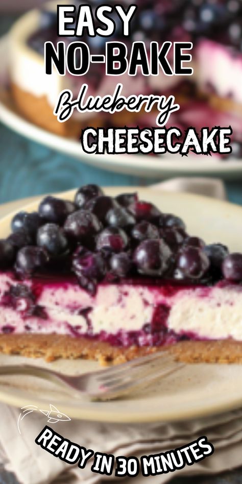 Easy No-bake blueberry cheesecake Essen, Pie, Kos, Blue Cheesecake Recipes, Easy Blueberry Cheesecake Recipes, Blueberry Pie Cheesecake, No Bake Cheesecake Blueberry, No Bake Cheesecake With Condensed Milk, Blueberry No Bake Cheesecake