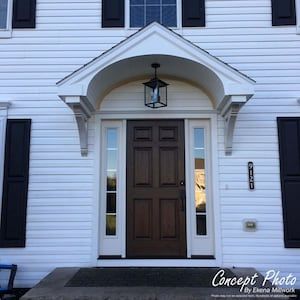 Wood Awnings, Dormer Design, Porch Corbels, Front Door Portico, Porch Roofs, Portico Entry, Front Door Overhang, Tree Psd, Door Overhang