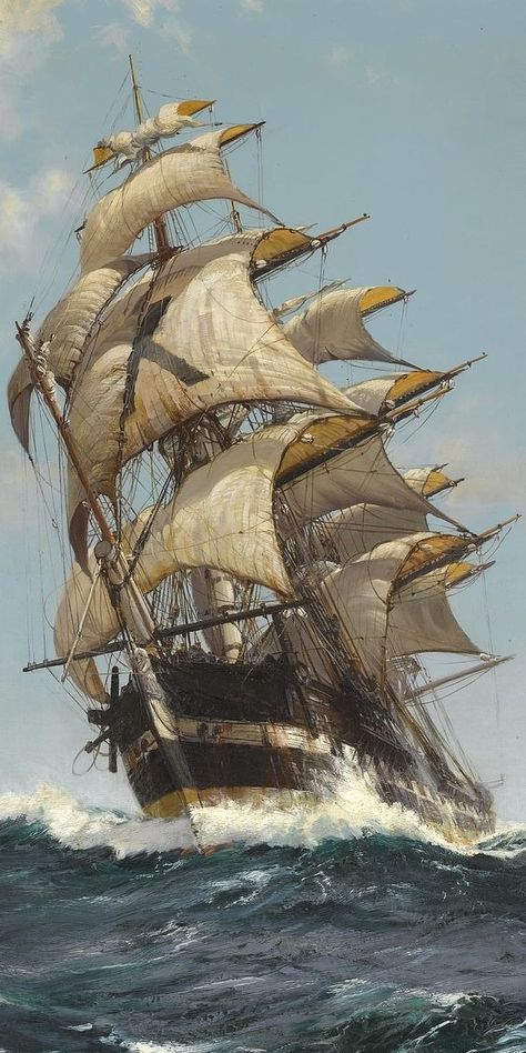 Wilhelm Gustloff on X: "The Crest of a Wave Montague Dawson 1895-1973 https://t.co/5JptiEeanm" / X Pirate Ship Wallpaper, Ship Wallpaper, Pirate Ship Art, Foto Bawah Air, Pirate Boats, Navi A Vela, Sailing Art, Old Sailing Ships, Výtvarné Reference