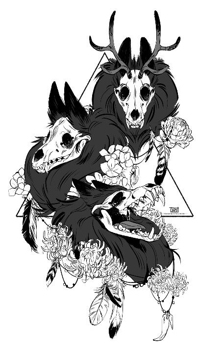 Beautiful Skull Art, Art And Illustration, Arte Obscura, Mythical Creatures Art, Creepy Art, Wolf Art, Arte Animal, Arte Horror, Horror Art