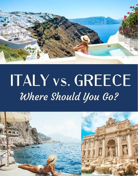 Italy vs. Greece – Where Should You Travel to First? Hotels In Tuscany, Greece Culture, Greece Itinerary, Greece Honeymoon, Greece Beach, Road Trip Places, Europe Holidays, Greece Travel Guide, Italy Itinerary