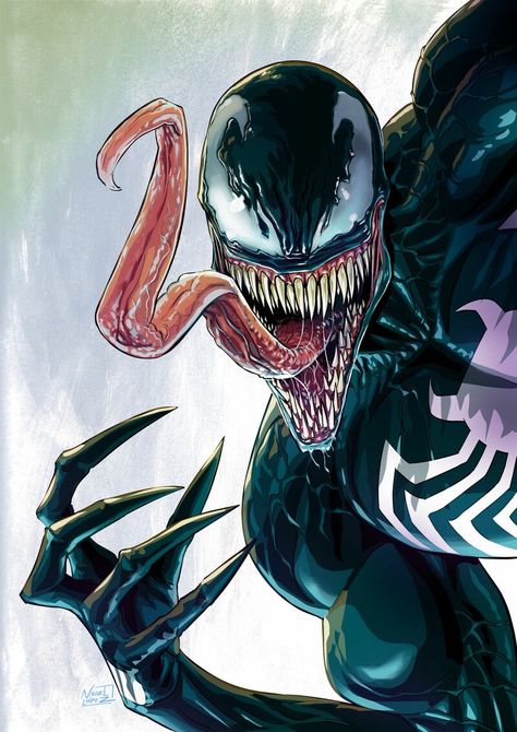 ArtStation - Venom, Nahuel Grego Venom Spiderman, Spiderman Venom, Symbiotes Marvel, Venom Art, Horror Drawing, Venom Comics, Spiderman Art Sketch, Marvel Venom, Posca Art
