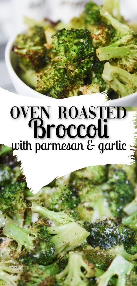 Essen, Broccoli Oven, Oven Roasted Broccoli, Garlic Roasted Broccoli, How To Cook Broccoli, Mom Kitchen, Roasted Vegetable Recipes, Vegetarian Sides, Vegetarian Side Dishes