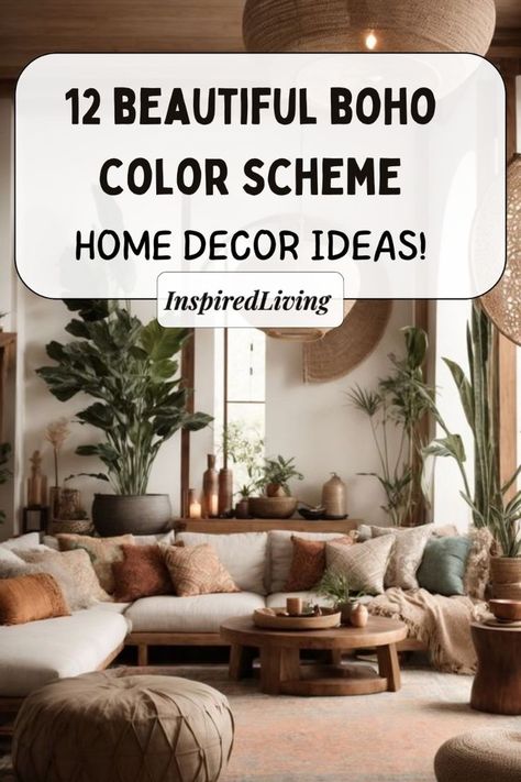 Boho Color Schemes, Boho Color Scheme, Rustic Boho Living Room, Modern Boho Home, Bohemian Decor Inspiration, Stile Boho Chic, Modern Boho Living Room, Fallen Trees, Bohemian Style Interior