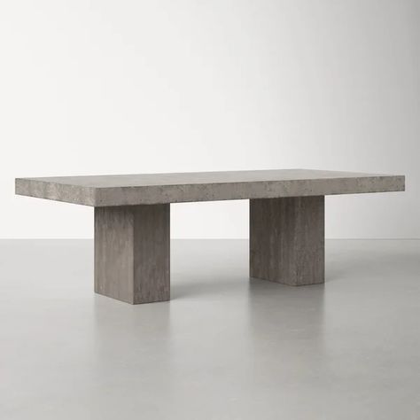 Gabrielle Dining Table Concrete Dinner Table, Neutral Dining Table, Room Color Palettes, Grey Dining Room Table, Brick Table, Gray Dining Table, Concrete Pedestal, Wood Base Dining Table, Chic Loft