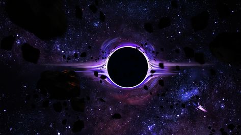 Expedition by Christopher KraklauFun matte painting and my attempt at a black hole Black Hole Pc Wallpaper, Black Hole Powers, Black Hole Wallpaper Desktop, Black Hole Concept Art, Black Hole Monster, 1200x400 Wallpaper, Space Pc Wallpaper, Black Hole Aesthetic, Black Pc Wallpaper