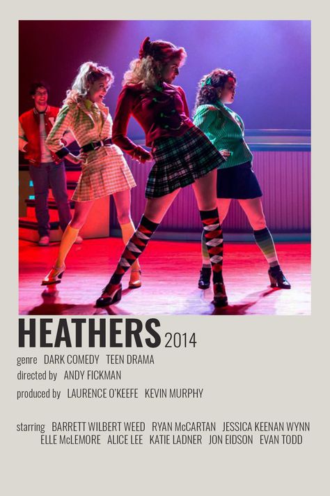 Heathers Broadway, Musical Theatre Posters, Heathers Musical, Broadway Posters, Wicked Musical, Movie Card, Heathers The Musical, Iconic Movie Posters, Film Posters Minimalist