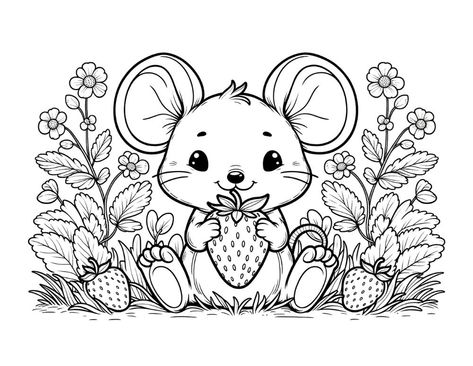 Free Mouse Coloring Pages For Kids Cute Mouse Coloring Pages, Cute Animals Coloring Pages, Coloring Pages Animals, Mouse Coloring Pages, Cute Animals Coloring, Mario Coloring Pages, Animals Coloring Pages, Kdp Interior, Birthday Coloring Pages