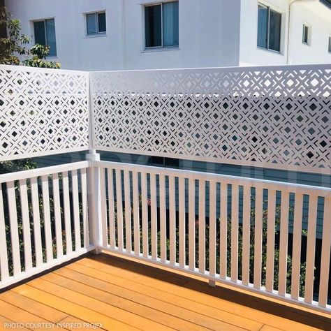 Fence Extensions | Sanctum screens Pergolas, Pool Deck Privacy Wall, Privacy Deck Ideas, Privacy Screen Outdoor Deck, Screen In Porch, Privacy Wall On Deck, Deck Privacy Panels, Privacy Screen Deck, Wood Aesthetic