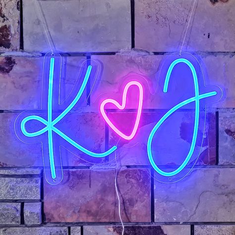 Wedding Led Sign, Neon Sign For Wedding, Blender Ideas, Bride Entry, Sign Fonts, Sign For Wedding, Initial Sign, Preparing For Marriage, Wedding Initials