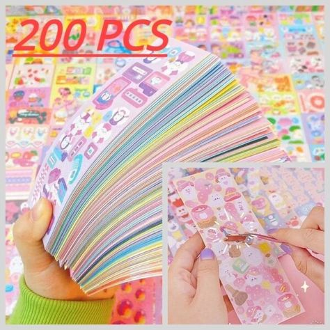 Just found this amazing item on AliExpress. Check it out! $6.22 31％ Off | 200PCS No-Repeated Sheet Stickers for Kids Kpop Pretty Aesthetic Cute Set Pack DIY Girl Toy Decor Stationery Scrapbooking Cute Decals, Korean Stickers, Stationery Essentials, Pretty Aesthetic, Korean Stationery, Stationary School, Cute Stationary, Scrapbook Materials, Aesthetic Cute