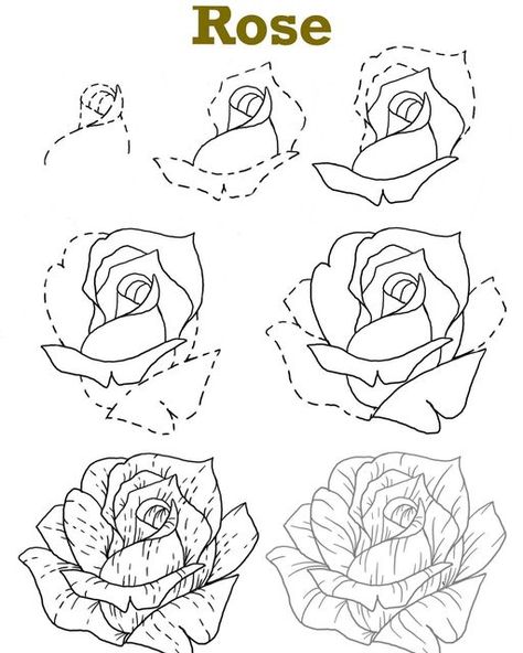 Small Flower Drawings, Draw Rose, Cute Flower Drawing, Flower Drawing Images, How To Draw Flowers, Simple Flower Drawing, Tattoo Designer, Easy Flower Drawings, Ink Flowers