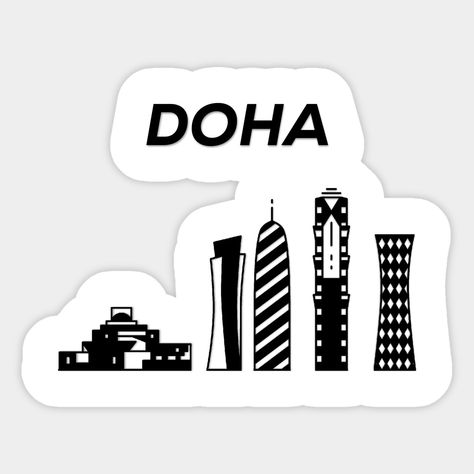 Travel Bag Stickers, Dubai Stickers, Qatar Women, Doha Skyline, Baby Cartoon Drawing, Cartoon Drawing, Design Sticker, Baby Cartoon, The Capital